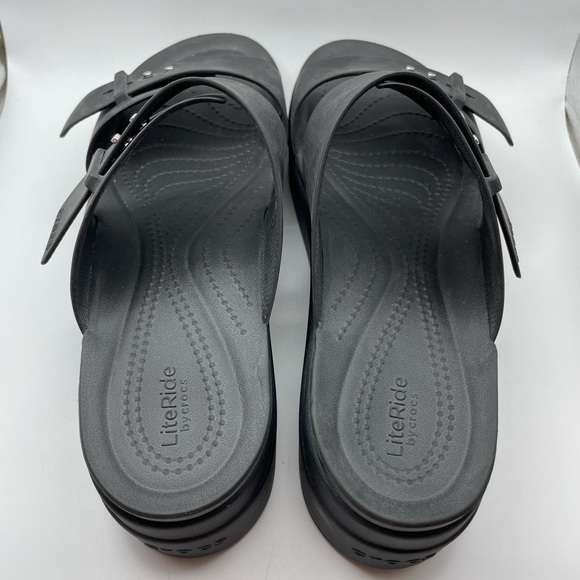 CROCS Shoes Literide By Crocs Brooklyn Buckle Low Wedge Platform